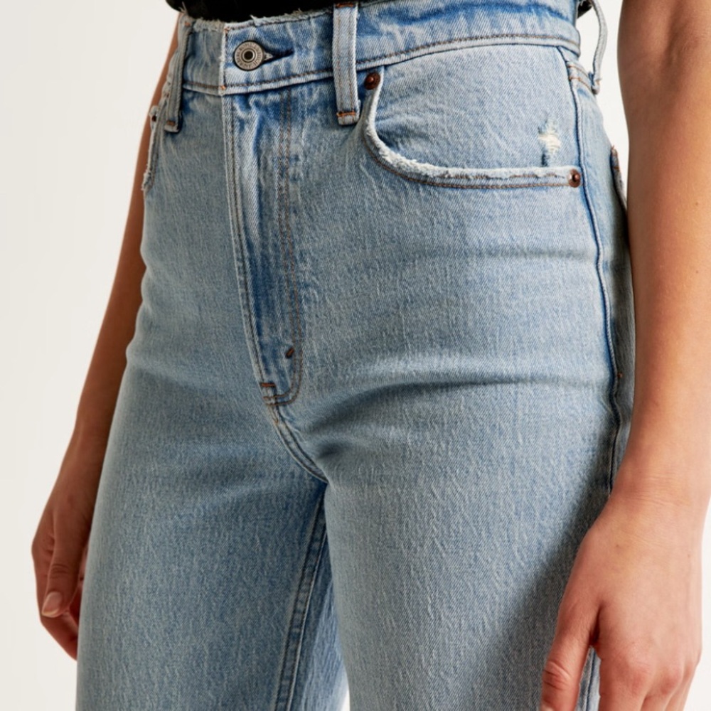 ABERCROMBIE & FITCH 90s super high-rise straight jeans. Size: 27 LONG - Picture 7 of 14